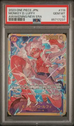 One Piece Japanese Holo Monkey D. Luffy OP05-119 PSA 10 GEM MT Awakening New Era - Image 3