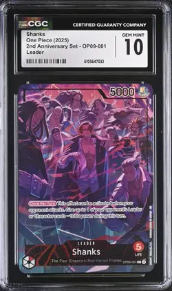 One Piece Shanks OP09-001 2nd Anniversary Set Promo CGC 10 - Image 1