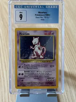 CGC Blue Label 9! 1999 Pokemon Mewtwo Base Set Holo Unlimited Card 10/102 (PSA) - Image 1