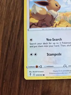 Pokemon Eevee 125/203 SWSH07 Evolving Skies Basic 70HP Common Regular Card - Image 4