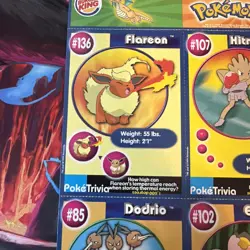 Burger King Pokemon Uncut 9-Card Sheet PokeTrivia / Mewtwo Strikes Back - Image 4