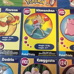 Burger King Pokemon Uncut 9-Card Sheet PokeTrivia / Mewtwo Strikes Back - Image 5