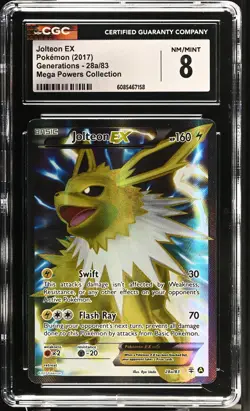 CGC 8 Jolteon EX 2017 Generations 28a/83 Pokemon Card - Image 1