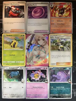 Rare Sexy Anime Waifu Card and 8 pokemon cards - Image 1