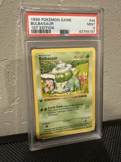 1999 Pokemon Base Set 1st Edition Bulbasaur #44 English 44/102 - PSA 9 MINT - Image 1