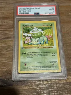 1999 Pokemon Base Set 1st Edition Bulbasaur #44 English 44/102 - PSA 9 MINT - Image 4