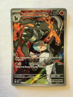 Pokemon TCG Team Rockets Houndoom Illustration Rare Card 191/182 Destined Rivals - Image 1