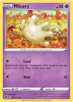 Milcery 070/172 Brilliant Stars Near Mint Reverse Holo Pokemon Card - Image 1