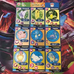 Burger King Pokemon Uncut 9-Card Sheet PokeTrivia / Mewtwo Strikes Back - Image 1