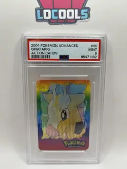 2004 Panini Nintendo Pokemon Advanced Action Card Girafarig #90 Lenticular PSA 9 - Image 1