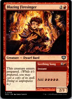 Blazing Firesinger 109 Uncommon Secrets of Strixhaven Magic: The Gathering NM - Image 1