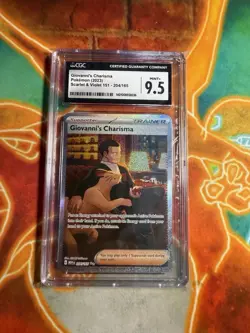 CGC 9.5 Giovanni's Charisma 204/165 Scarlet & Violet Pokemon 151 English Alt Art - Image 1
