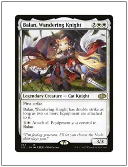 1x Balan, Wandering Knight, Anime Alt Art, Jumpstart 2022, Magic MTG NM - Image 1