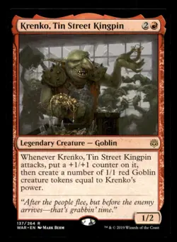 MTG Krenko, Tin Street Kingpin LP Light Play War of the Spark[135] - Image 1