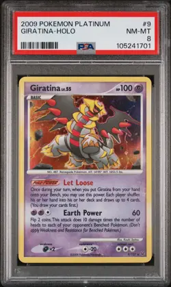 2009 POKEMON PLATINUM BASE SET GIRATINA #9 HOLO FOIL PSA 8 NM-MT #105241701 - Image 1