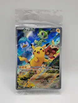 Pikachu SVP 027 Pokemon Card Holo Rare Paldea Evolved Black Star Promo Sealed - Image 1