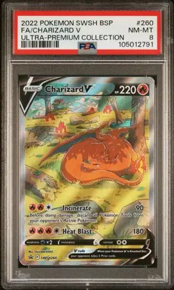 PSA 8 - 2022 Pokemon Ultra-Premium Collection UPC CHARIZARD V #260 (2791) - Image 1