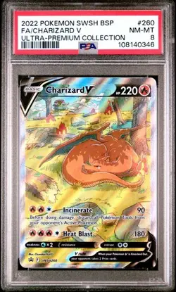 PSA 8 - 2022 Pokemon Ultra-Premium Collection UPC CHARIZARD V #260 (0346) - Image 1