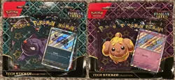 Pokemon Paldean Fates Tech Sticker Collection Fidough & Maschiff Lot of 2 Sealed - Image 1
