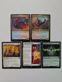 Lot Of (5) MTG Marvel Spider-Man Rare Cards - Image 1