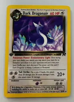 Dark Dragonair 33/82 1st Edition Team Rocket Pokemon Card - Image 1