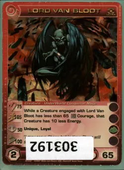 *303192* LORD VAN BLOOT 75/105/50/100/65 (0 Max Stats) Ultra Rare Chaotic Card - Image 1