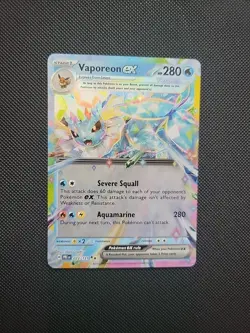 Vaporeon EX Double Rare Pokemon Card, Prismatic Evolutions, 023/131 - Image 1