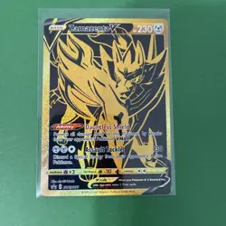 POKEMON ZAMAZENTA V SWSH077 Full Art Gold Sword & Shield NM - Image 1