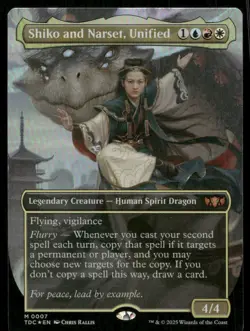 Shiko and Narset, Unified (Borderless) M Commander: Tarkir: Dragonstorm 7 NM - Image 1