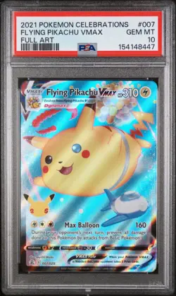 PSA 10 - Pokemon Flying Pikachu VMAX 007/025 Celebrations Holo - Image 1
