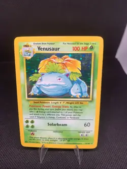 Pokemon TCG Venusaur Base Set Holo Unlimited Rare Card 15/102 LP - Image 1
