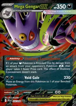 Mega Gengar ex 056/094 Double Rare Phantasmal Flames Pokemon Holo Near Mint - Image 1