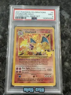 Pokemon Charizard Celebrations Classic Collection Holo Card PSA 9 Gem Mint - Image 1