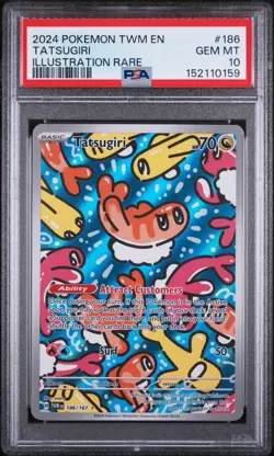 PSA 10 Tatsugiri 186 Illustration Rare Twilight Masquerade Pokemon 2024 GEM-MT - Image 1