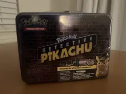 Pokemon TCG Detective Pikachu Collector's Treasure Chest Tin Lunch Box Sealed - Image 1