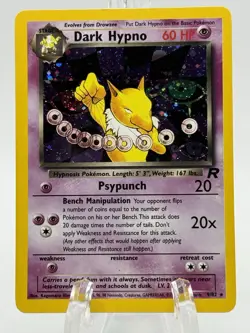 Pokemon TCG Dark Hypno Rare Holo Card 9/82 - Image 1