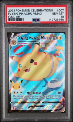 2021 POKEMON CELEBRATIONS #007 FULL ART FLYING PIKACHU VMAX PSA 10 007/025 - Image 1