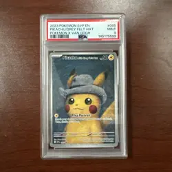 Pokemon Pikachu TCG Grey Felt Hat Van Gogh SVP085 Promo PSA 9 Mint - Image 4