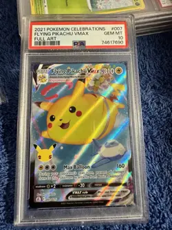 2021 POKEMON CELEBRATIONS #007 FULL ART/FLYING PIKACHU VMAX PSA 10 - Image 1