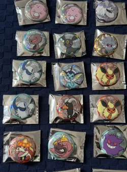 Pokemon Tcg Gem Pack Badge Set Badges Bundle Of 28 Including Umbreon & Gengar - Image 2