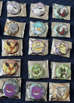 Pokemon Tcg Gem Pack Badge Set Badges Bundle Of 28 Including Umbreon & Gengar - Image 3