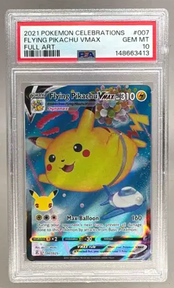 3413 Flying Pikachu VMAX 2021 Pokemon Sword & Shield Celebrations #007 PSA 10 - Image 1