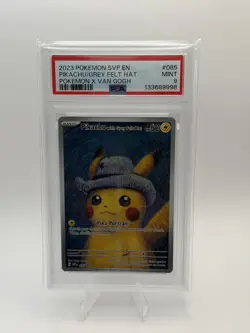 2023 POKEMON SVP EN-SV BLACK STAR PROMO #085 PIKACHU WITH GREY FELT HAT PSA 9 - Image 1