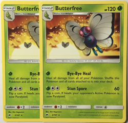 POKEMON 2X BUTTERFREE 3/147 BURNING SHADOWS RARE NEAR MINT - Image 1