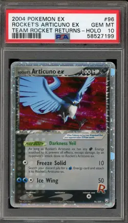 Pokemon Rocket's Articuno ex EX Team Rocket Returns Holo Ultra Rare #96 PSA 10 - Image 1