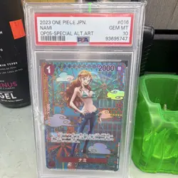 Bandai One Piece CCG Nami OP05 SP #016 Japanese Holo Alt Art PSA 10 - Image 1