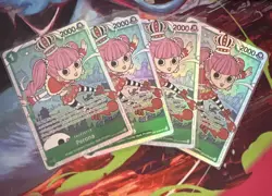 4 x Playset One Piece - Perona OP12-034 SR Super Rare Holo Foil English - Image 1