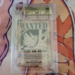One Piece Carrying On His Will Monkey D Luffy WANTED SP OP13 118 BGS 10 Pristine - Image 1