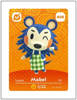 408 Mabel, Animal Crossing Amiibo Card - Series 5, Authentic, NM - Image 1