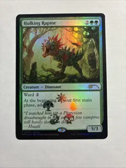 Hulking Raptor - The Lost Caverns of Ixalan Foil Promo MTG Plus Bonus Card!!! - Image 1